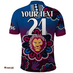 Custom Personalised AFL Brisbane Lions 1996 Aboriginal Polo Shirt Amazing Aussie