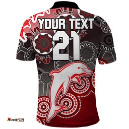 Custom Personalised 2023 Redcliffe Dolphins Rugby Polo Shirt Amazing Aussie