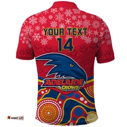 Custom Adelaide Crows Football Christmas Polo Shirt Merry Xmas 2023 Mix Aboriginal Art