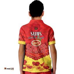 Suns Football ANZAC Polo Shirt Lest We Forget Amazing Aussie