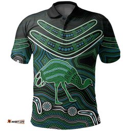 Custom Personalised Emu Aboriginal Boomerang Polo Shirt No.3 Amazing Aussie