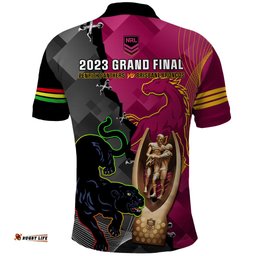 Panthers And Broncos Rugby Polo Shirt 2023 Grand Final Penrith Brisbane Together