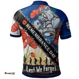 Bulldogs Rugby Polo Shirt - Custom Remembrance Day LEST WE FORGET Polo Shirt Amazing Aussie