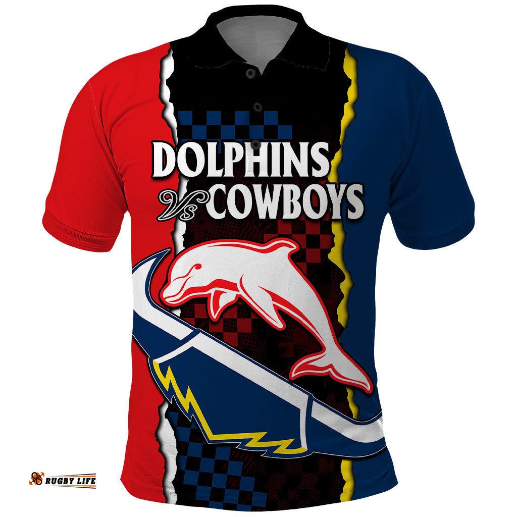 NRL Combine Dolphins and Cowboys Polo Shirt