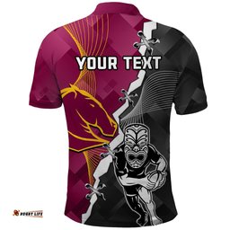 Personalised Warriors And Broncos Rugby Polo Shirt 2023 Together Sporty Style