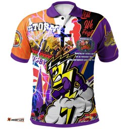 Storm Rugby Polo Shirt - Custom Remembrance Storm Anzac Quote With Poppy And Rosemary Polo Shirt Amazing Aussie
