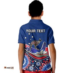 Custom Personalised Australia Day Polo Shirt Indigenous Kangaroo And Boomerang Amazing Aussie