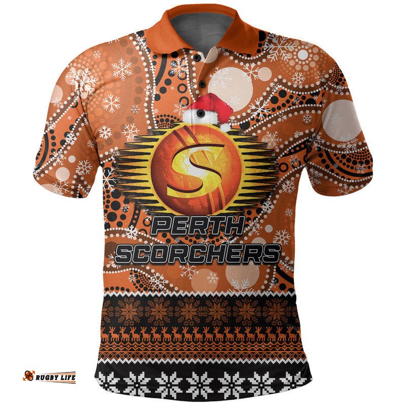 Perth Scorchers Christmas Mix Aboriginal Polo Shirt Amazing Aussie