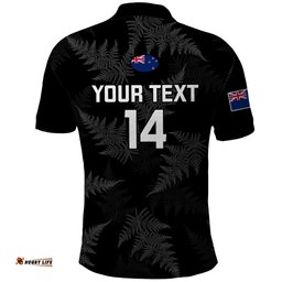 Personalised New Zealand Silver Fern Rugby Polo Shirt 2023 Go Aotearoa World Cup