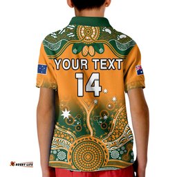 Custom Text And Number Australia Rugby Polo Shirt Aussie Sevens Original Indigenous Tee Aussie