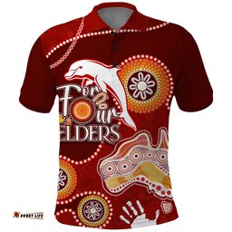 Personalised NAIDOC Week 2023 NRL Dolphins For Our Elders Polo Shirt Amazing Aussie