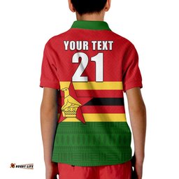Custom Personalised The Chevrons Cricket Mix Zimbabwe Flag and Indigenous Pattern Polo Shirt Tee Aussie