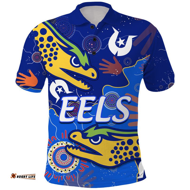 Custom Text And Number Parramatta Eels NAIDOC Week Polo Shirt Torres Strait Eels Aboriginal Amazing Aussie
