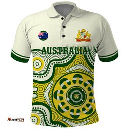 Australia Cricket Polo Shirt Boxing Day 2023 Test Indigenous Art