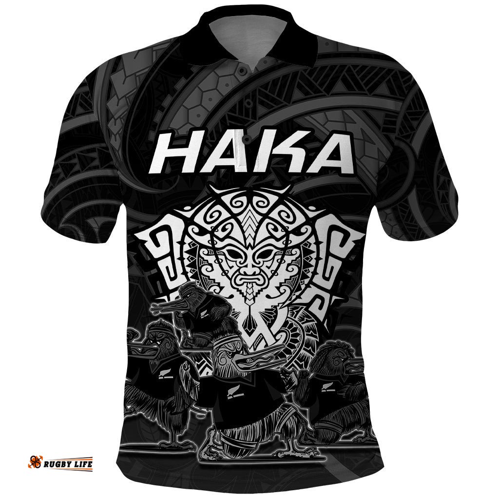 Personalised New Zealand Rugby Polo Shirt Aotearoa Ka Mate Haka All Black Mix Ta Moko White Style