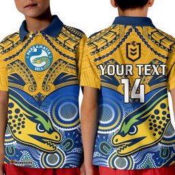 Custom Text And Number Parramatta Rugby 2023 Polo Shirt Go Eels Polynesian Mix Indigenous Art Amazing Aussie