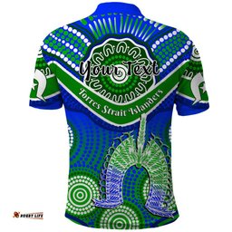 Custom Personalised Torres Strait Islanders Polo Shirt Dhari Australian Aboriginal Art
