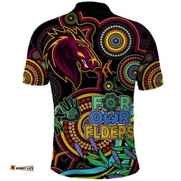 NAIDOC 2023 Broncos Rugby Polo Shirt Brisbane Indigenous Tribal
