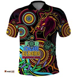 NAIDOC 2023 Broncos Rugby Polo Shirt Brisbane Indigenous Tribal