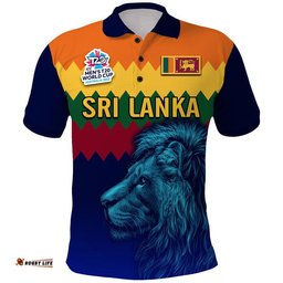 Custom Personalised Sri Lanka The Lions Cricket Men's T20 World Cup Polo Shirt Amazing Aussie