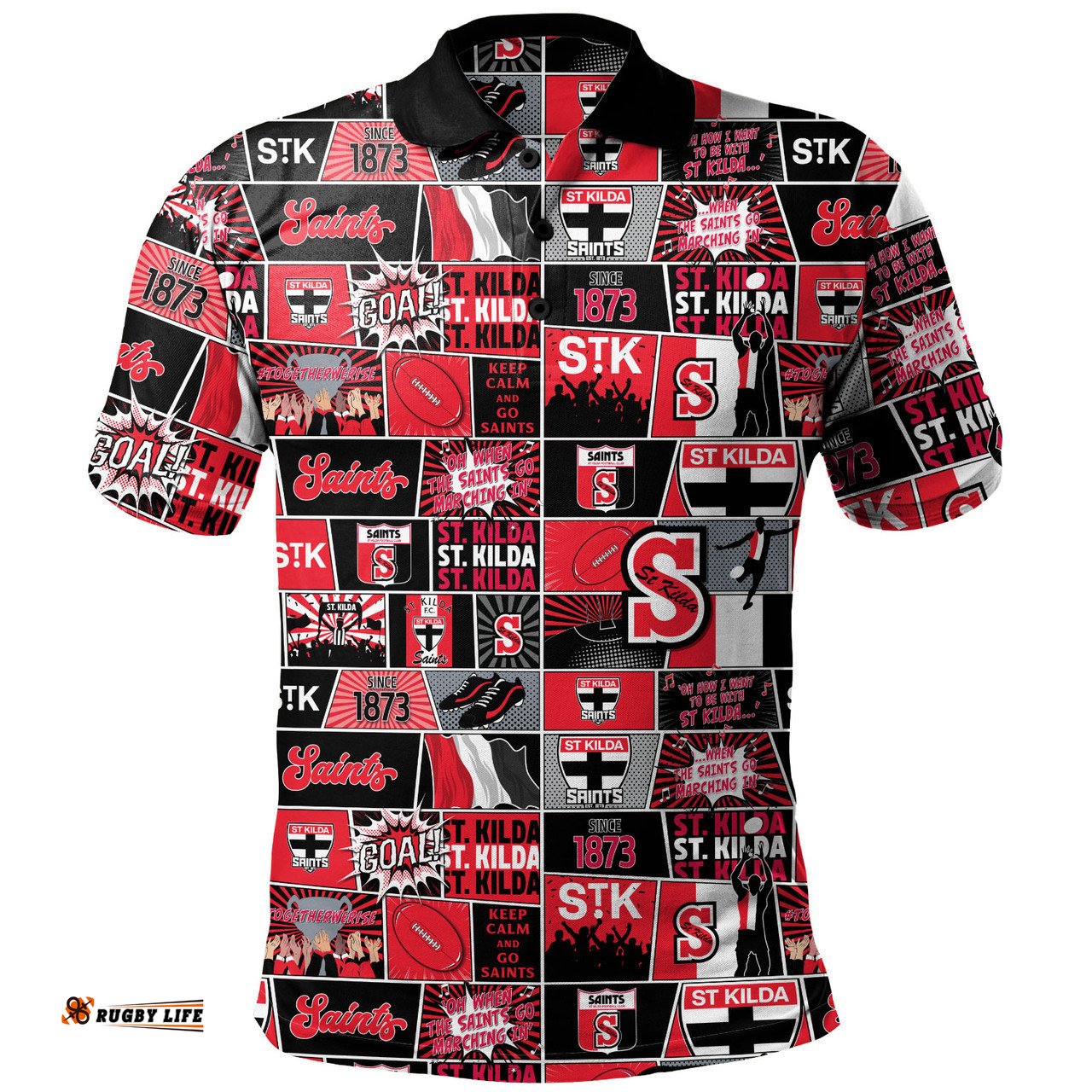 Amazing Aussie St Kilda Legacy Of The Pride Comic Style Polo Shirt