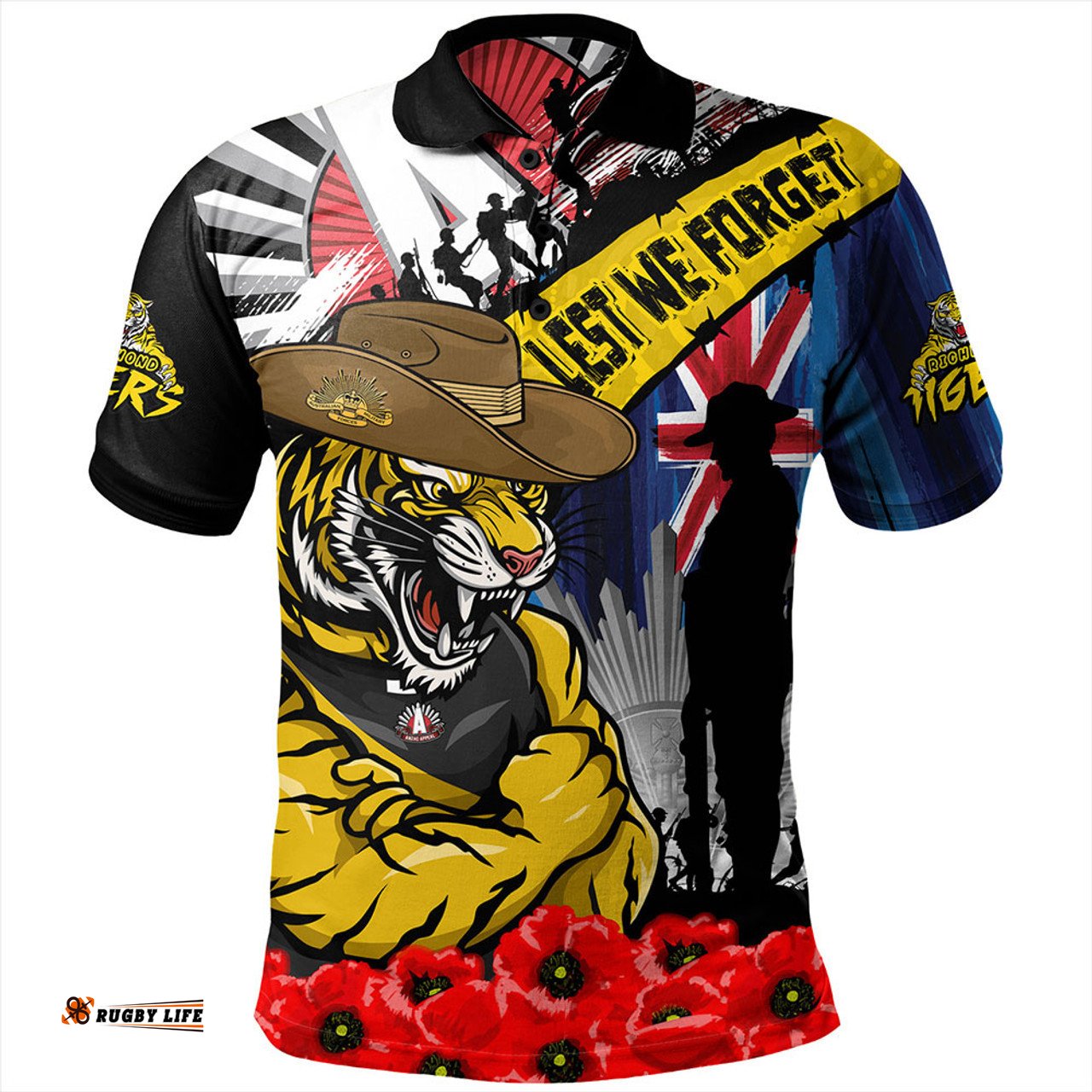 Amazing Aussie Richmond Anzac Day Honor United In Spirit Polo Shirt