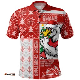 Amazing Aussie Sydney Swans Merry Christmas Knit Style Festive Spirit Polo Shirt