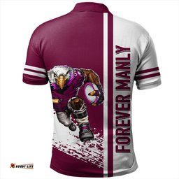 Amazing Aussie Manly Warringah Sea Eagles Manly Warringah Sea Eagles Mascot Quater Style Polo Shirt