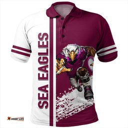 Amazing Aussie Manly Warringah Sea Eagles Manly Warringah Sea Eagles Mascot Quater Style Polo Shirt