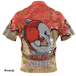 Amazing Aussie Redcliffe Dolphins Custom Team With Dot And Star Patterns For Tough Fan Polo Shirt