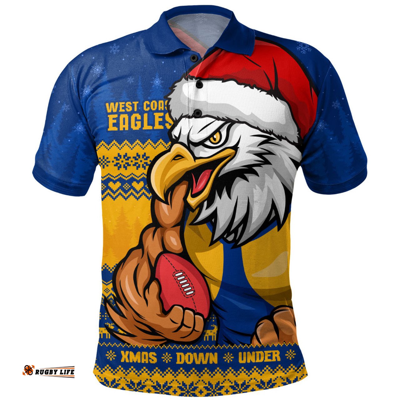 Amazing Aussie West Coast Eagles Merry Christmas Down Under Footy Power Style Polo Shirt