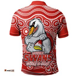 Amazing Aussie Sydney Swans Aboriginal Inspired Tough Fan Football For Life Polo Shirt