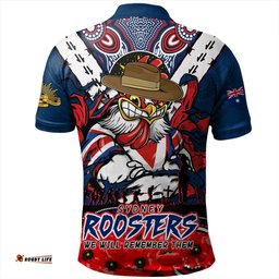 Amazing Aussie Sydney Roosters Ripped Legacy Of The Game The ANZAC Spirit Lives On Polo Shirt