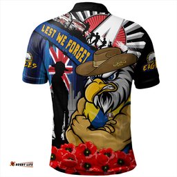 Amazing Aussie West Coast Eagles Anzac Day Honor United In Spirit Polo Shirt