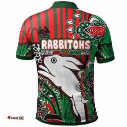 Amazing Aussie South Sydney Rabbitohs Indigenous Dreaming Souths "Live A Red Green Life" Polo Shirt