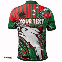 Amazing Aussie South Sydney Rabbitohs Indigenous Dreaming Souths "Live A Red Green Life" Polo Shirt