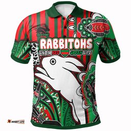 Amazing Aussie South Sydney Rabbitohs Indigenous Dreaming Souths "Live A Red Green Life" Polo Shirt