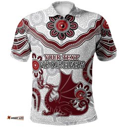Amazing Aussie St. George Illawarra Dragons Naidoc Custom For Our Elders Boomerangs Polo Shirt