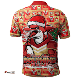 Amazing Aussie Redcliffe Dolphins Merry Ugly Christmas Comic Style Polo Shirt