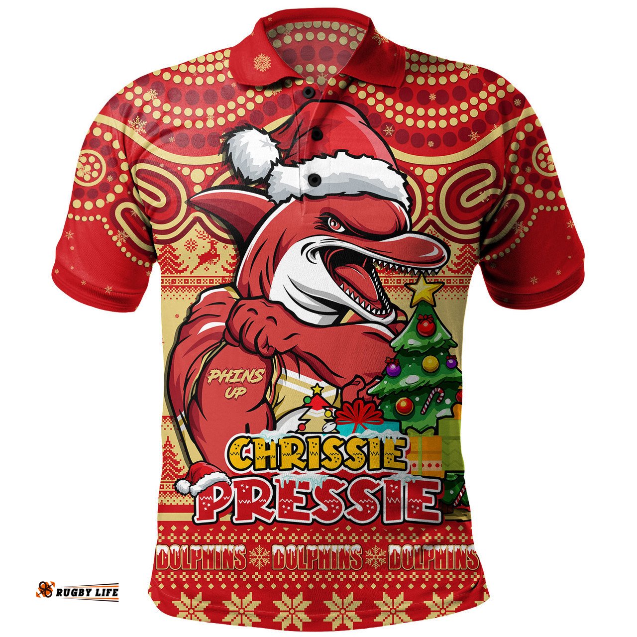 Amazing Aussie Redcliffe Dolphins Aussie Ugly Christmas For Die Hard Fan Supporters Polo Shirt