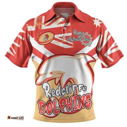 Amazing Aussie Redcliffe Dolphins Happy Australia Day We Are One And Free Polo Shirt