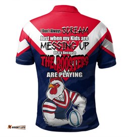 Amazing Aussie Sydney Roosters Father's Day Screaming Dad and Crazy Fan Polo Shirt