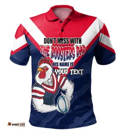 Amazing Aussie Sydney Roosters Father's Day Screaming Dad and Crazy Fan Polo Shirt