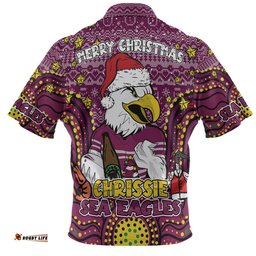 Amazing Aussie Manly Warringah Sea Eagles Christmas Custom Christmas Knit Patterns Vintage Jersey Ugly Polo Shirt