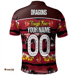 Amazing Aussie St. George Illawarra Dragons Eat Sleep Repeat With Tropical Patterns Polo Shirt