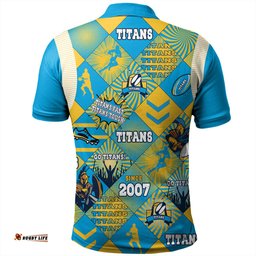 Amazing Aussie Gold Coast Titans Sport Argyle Patterns Style Tough Fan Rugby For Life Polo Shirt