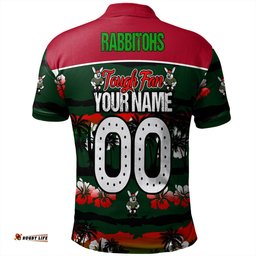 Amazing Aussie South Sydney Rabbitohs Eat Sleep Repeat With Tropical Patterns Polo Shirt