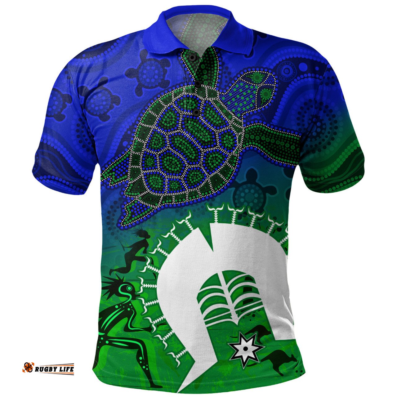 Amazing Aussie Indigenous Australian Aboriginal Island Heart Turtle Path Polo Shirt