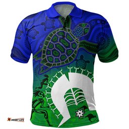Amazing Aussie Indigenous Australian Aboriginal Island Heart Turtle Path Polo Shirt