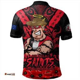 Amazing Aussie St Kilda Ripped Legacy Of The Game The ANZAC Spirit Lives On Polo Shirt